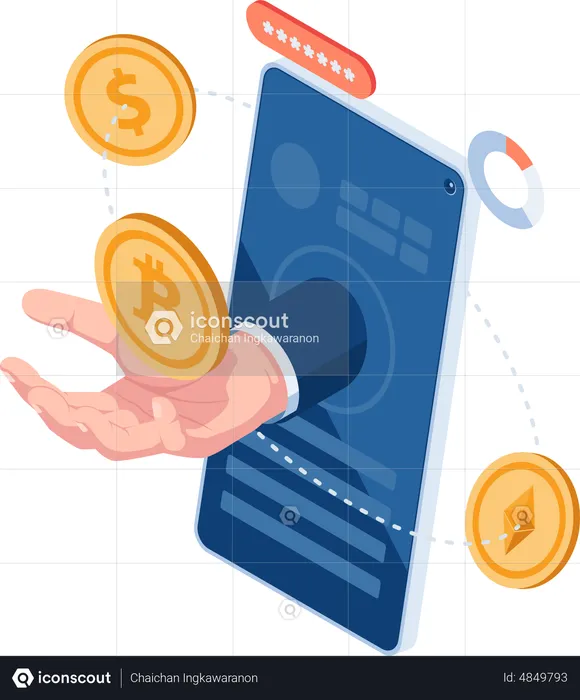 Cryptocurrency Exchange app  Illustration