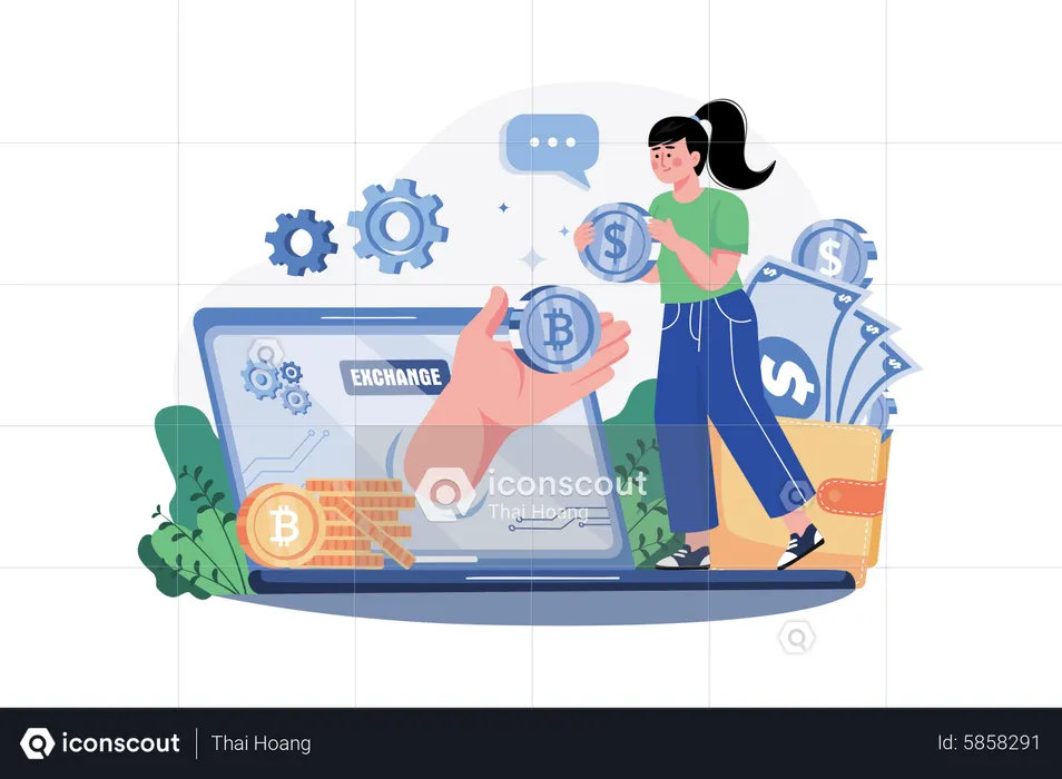 Cryptocurrency Exchange  Illustration