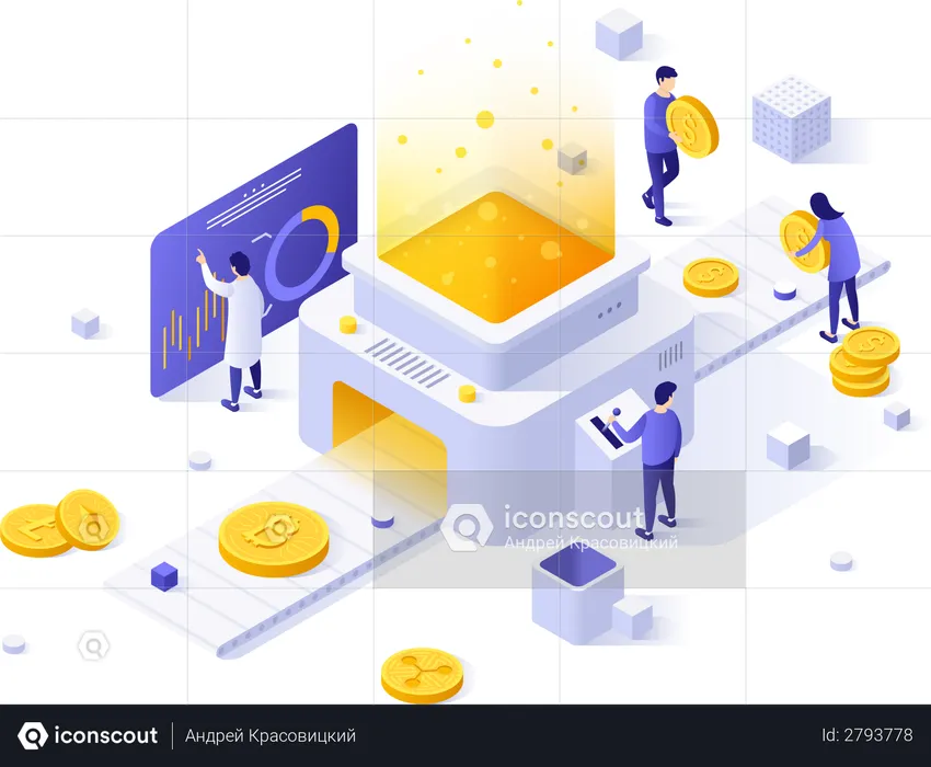 Cryptocurrency exchange platform or market  Illustration