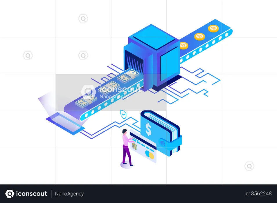 Cryptocurrency Factory  Illustration