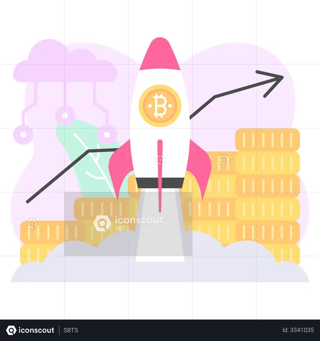 Cryptocurrency growth  Illustration