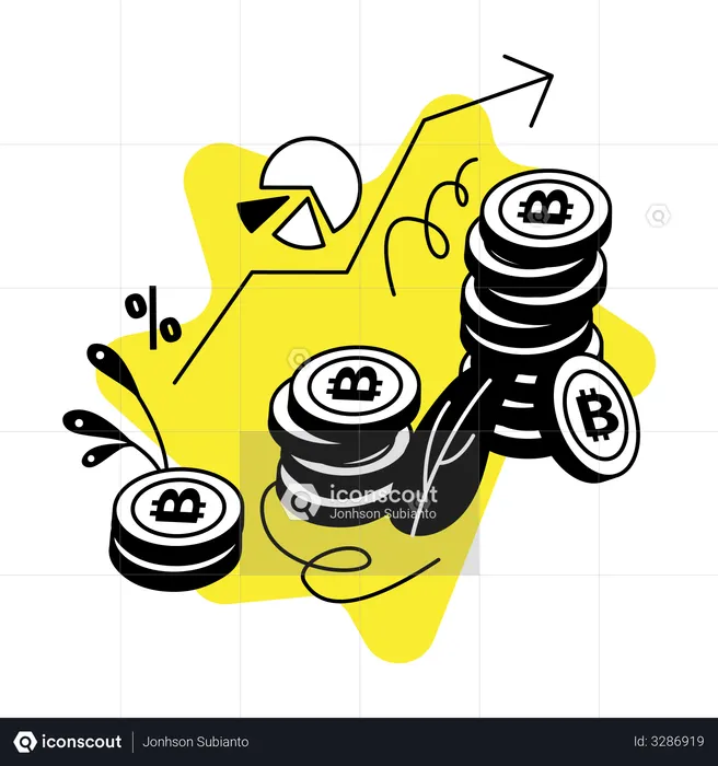 Cryptocurrency growth  Illustration