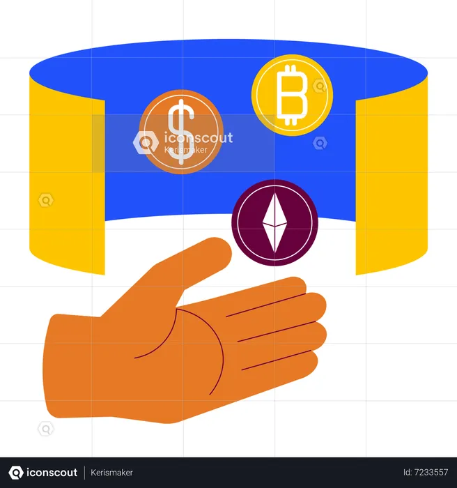 Cryptocurrency in metaverse  Illustration
