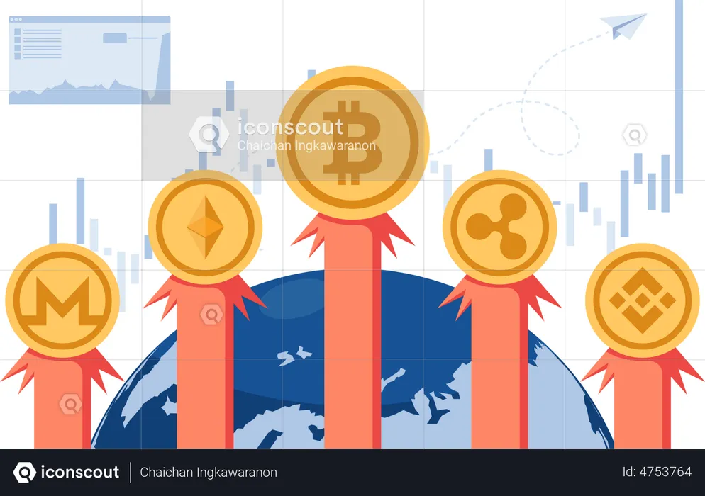 Cryptocurrency Investment and Blockchain Technology  Illustration