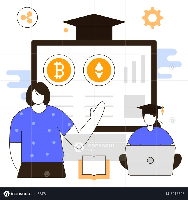 Cryptocurrency investment course  Illustration