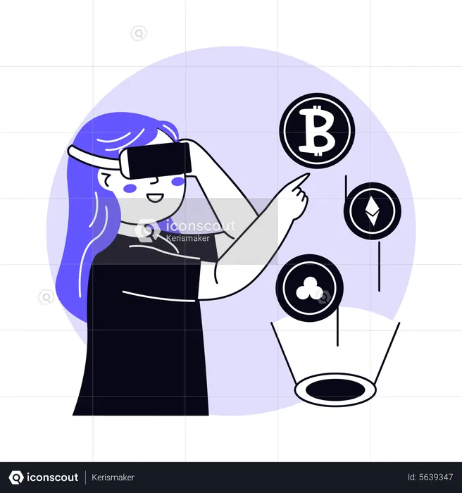 Cryptocurrency Investment in Metaverse  Illustration