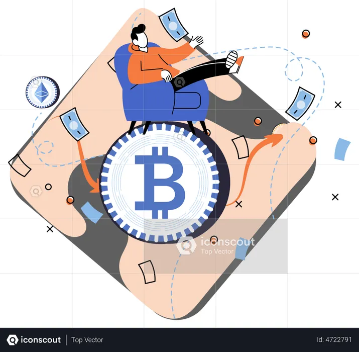 Cryptocurrency Investor  Illustration