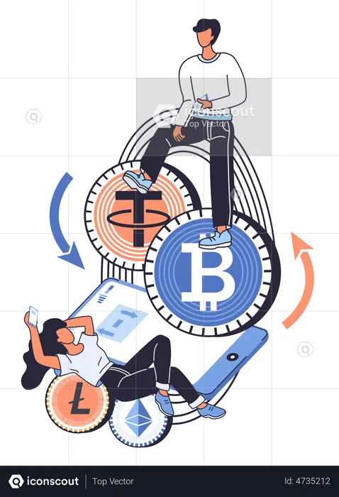 Cryptocurrency Investor  Illustration