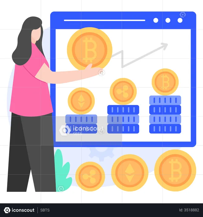 Cryptocurrency Market Investment  Illustration