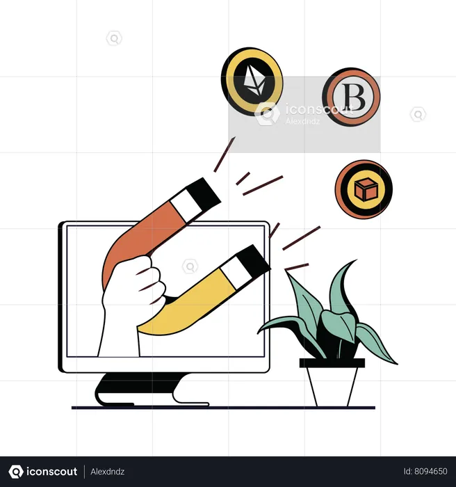 Cryptocurrency Marketplace  Illustration