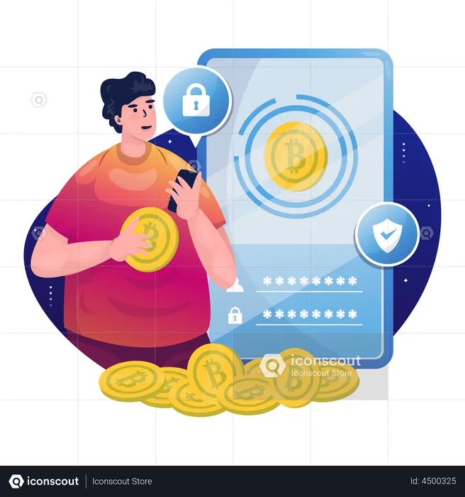 Cryptocurrency security  Illustration
