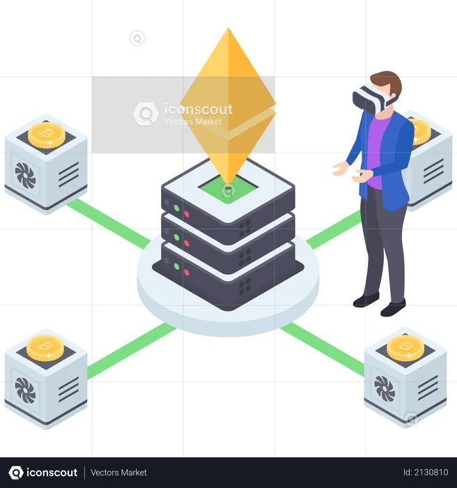 Cryptocurrency Server Management  Illustration