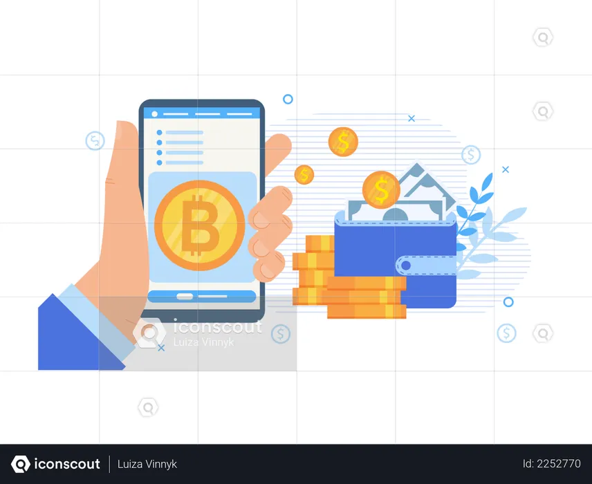 Cryptocurrency Stock Exchange Mobile Application  Illustration