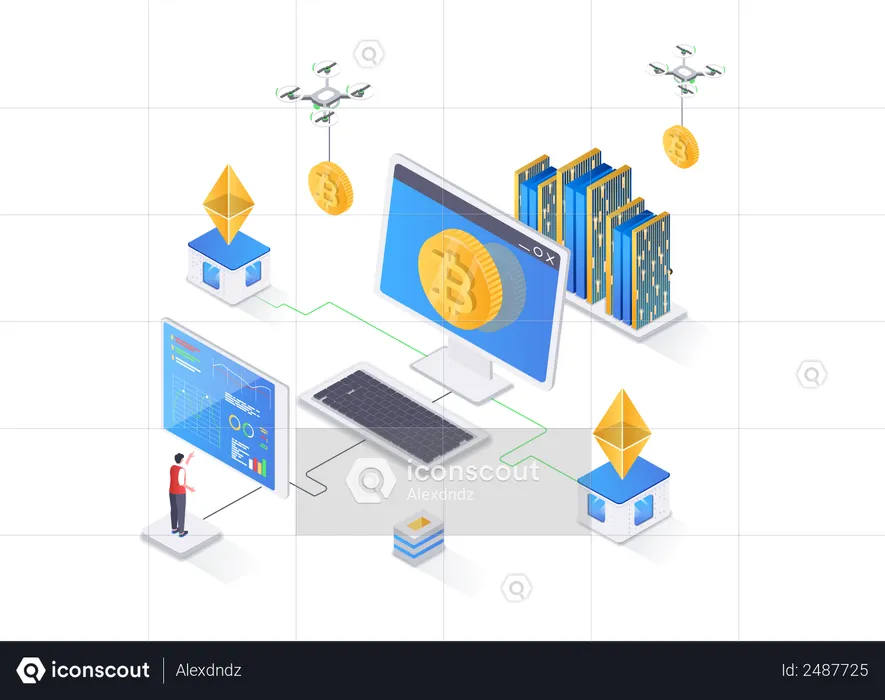 Cryptocurrency technology  Illustration