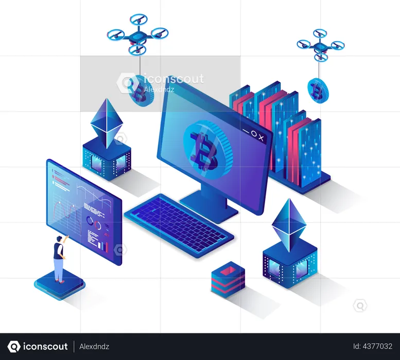 Cryptocurrency technology  Illustration