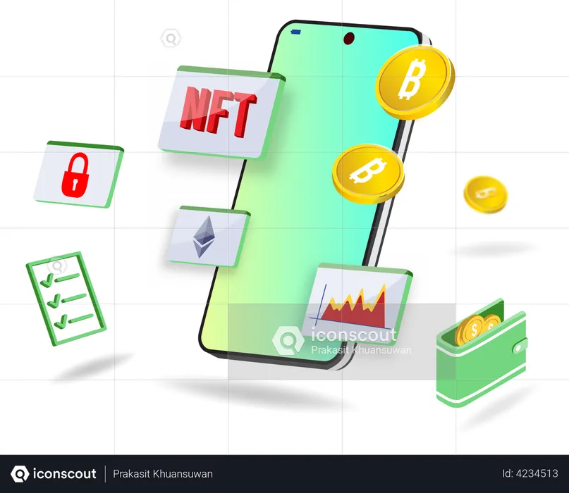 Cryptocurrency Trading app  Illustration