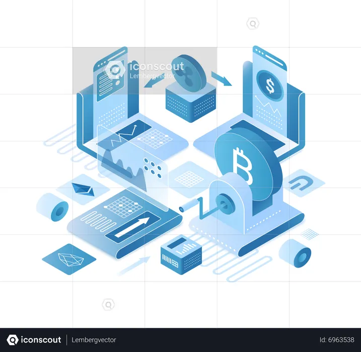 Cryptocurrency Trading desk  Illustration