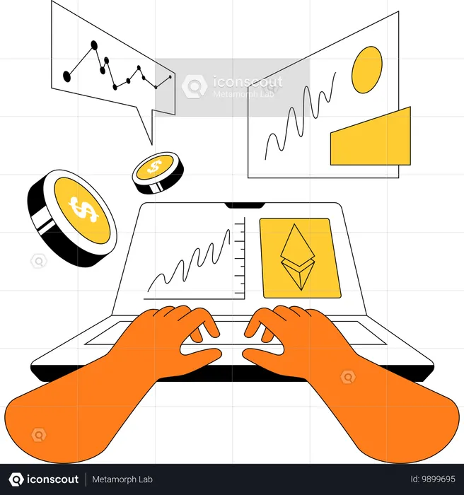 Cryptocurrency trading  Illustration