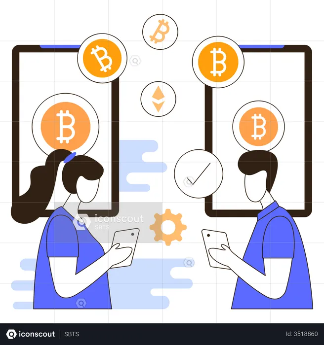 Cryptocurrency transaction  Illustration