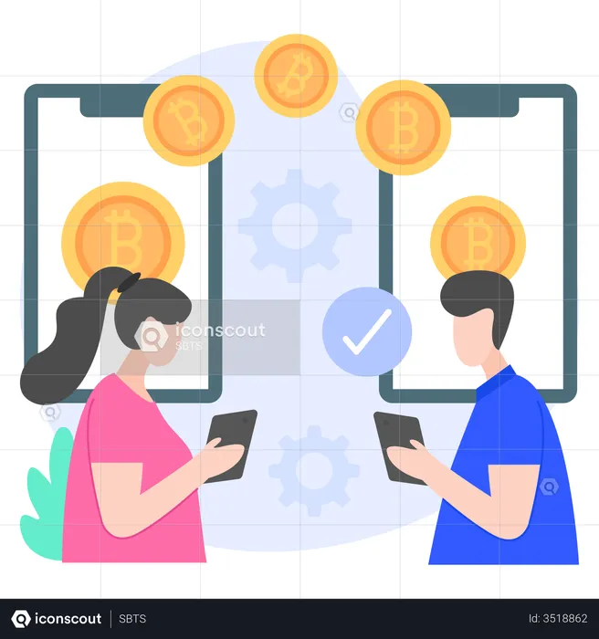 Cryptocurrency Transaction  Illustration