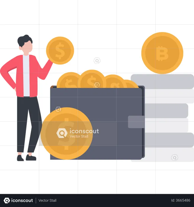 Cryptocurrency transaction  Illustration