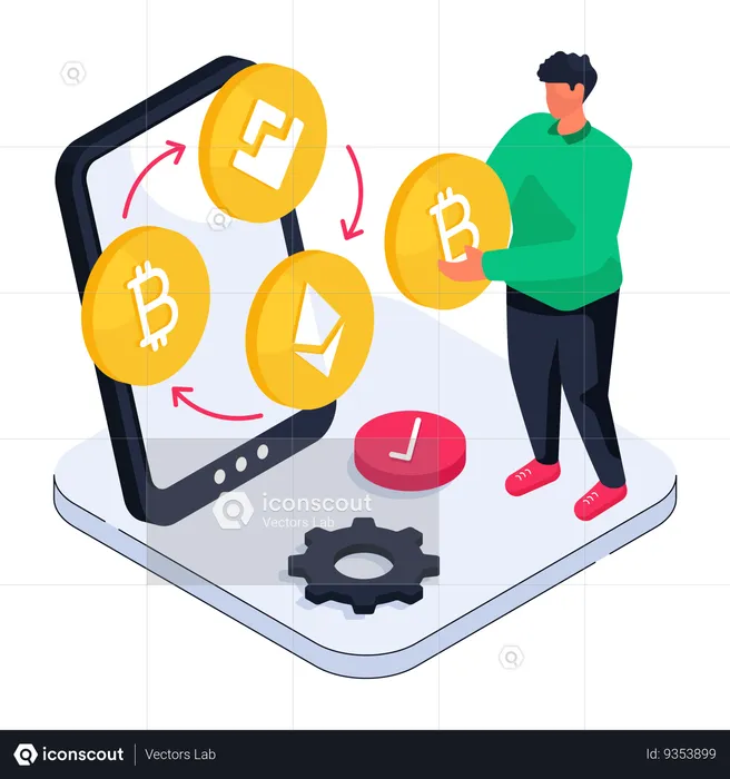 Cryptocurrency Wallet App  Illustration