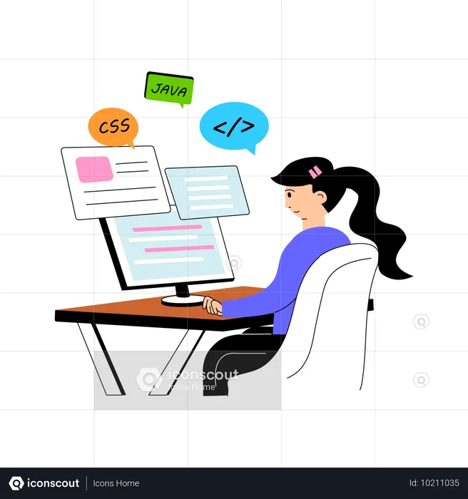 CSS 開発者がウェブサイトを開発  イラスト