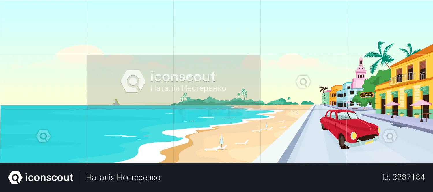 Cuba beaches  Illustration