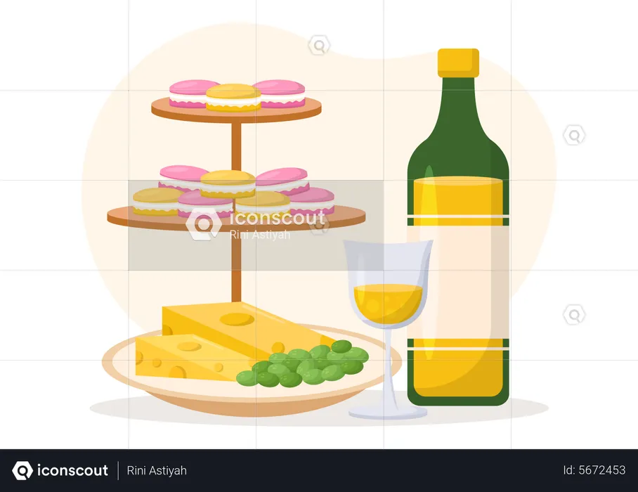 Gastronomie et vins français  Illustration