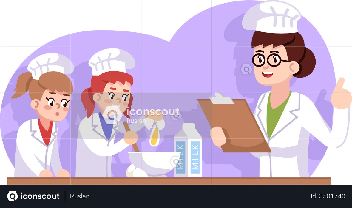 Culinary school for kids  Illustration