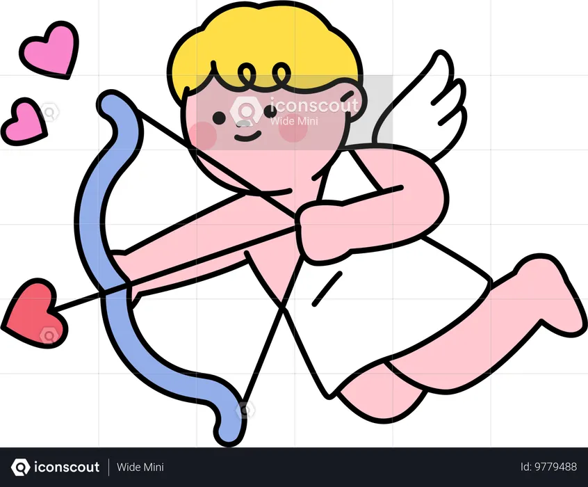 Flecha de amor do Cupido no casamento  Ilustração
