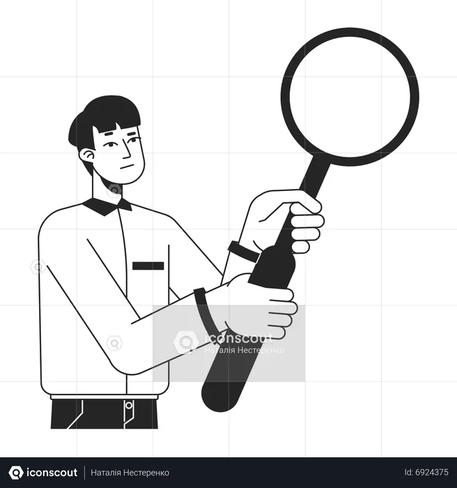 Curious man searching  Illustration