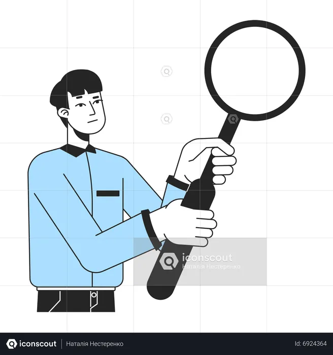 Curious man searching  Illustration