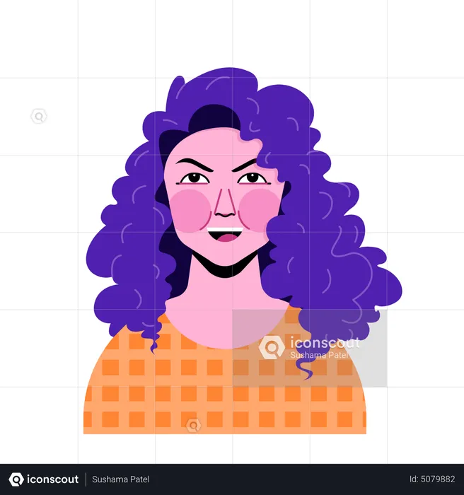 Curly haired girl  Illustration