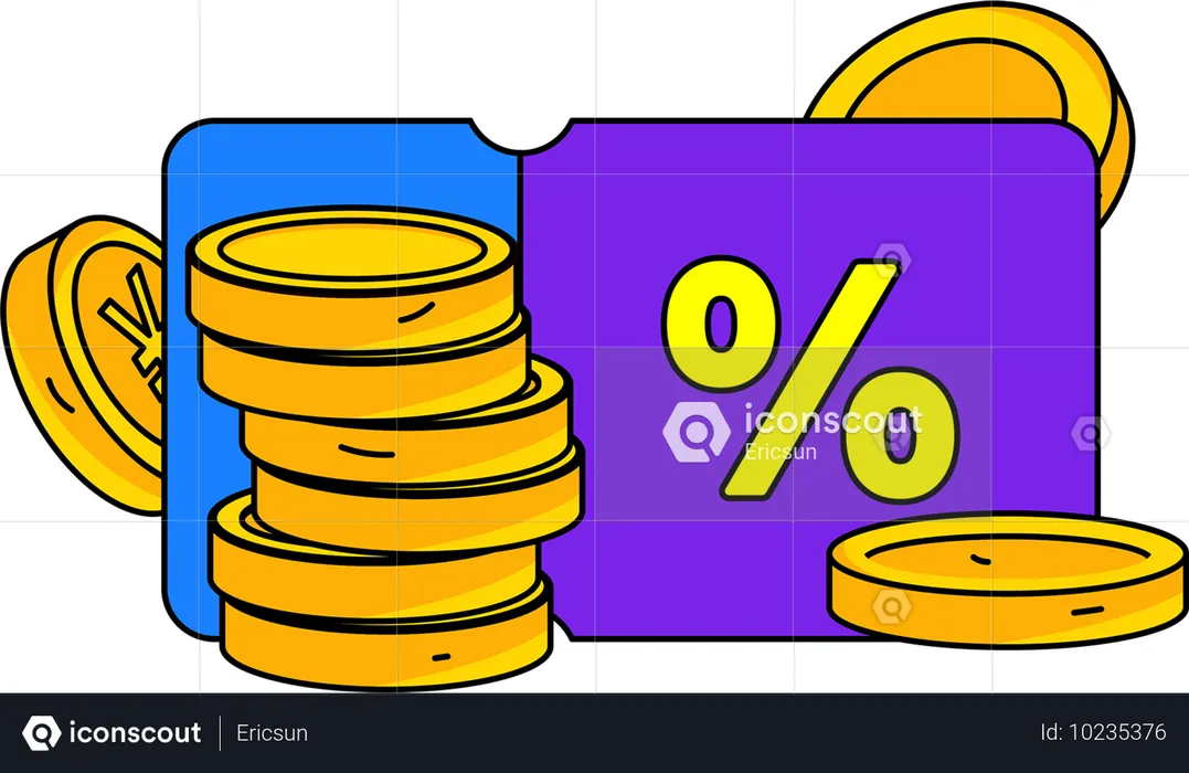 Currency coins earned  Illustration