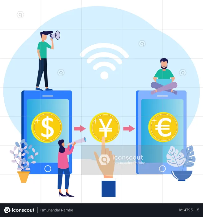 Currency Exchange service  Illustration