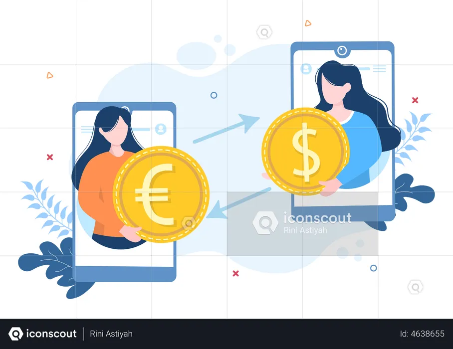 Currency Exchange Services app  Illustration