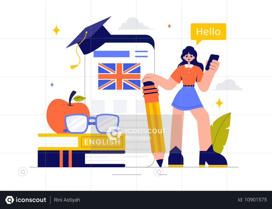 Curso de Inglês Online  Ilustração