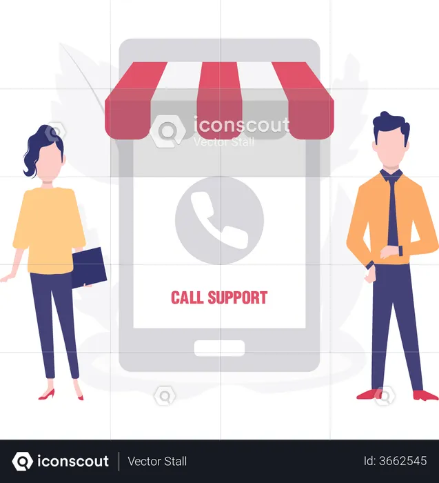Customer call support  Illustration