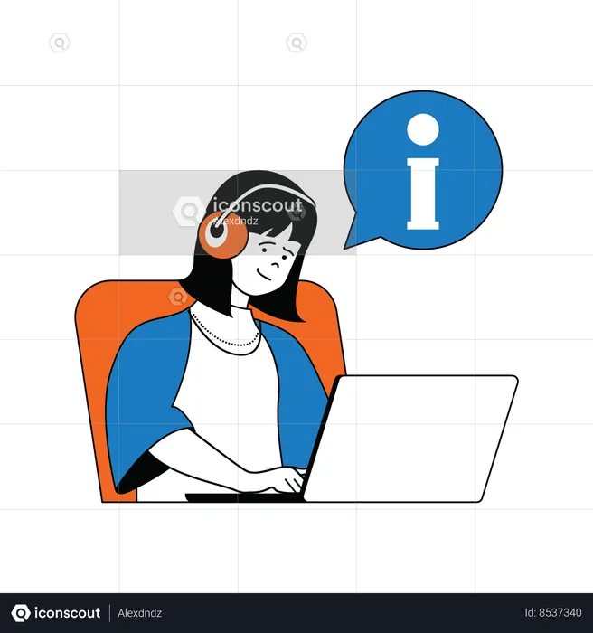 Customer care agent giving medical information on call  Illustration