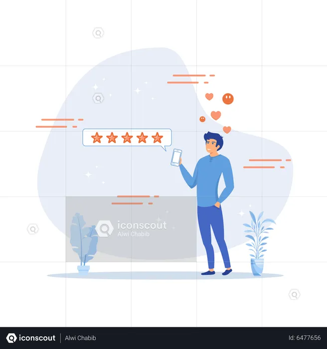 Customer feedback from mobile application  Illustration