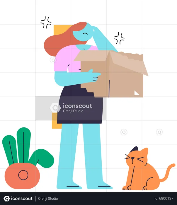 Customer get empty package  Illustration