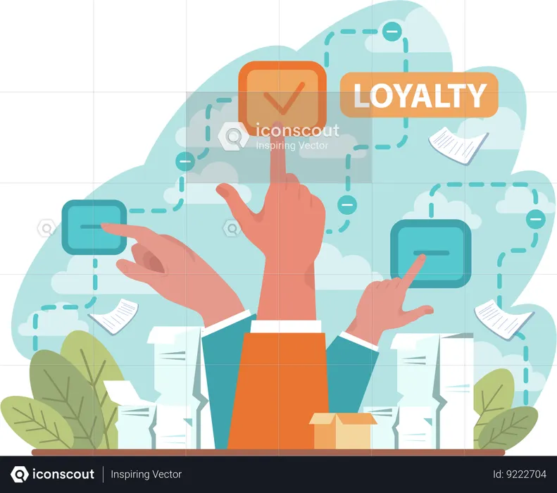 Customer gives loyalty points  Illustration