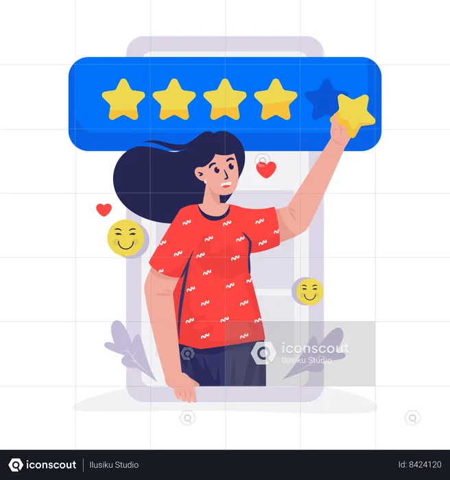 Customer gives positive feedback  Illustration