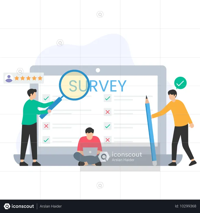 Customer Giving Online Survey  Illustration