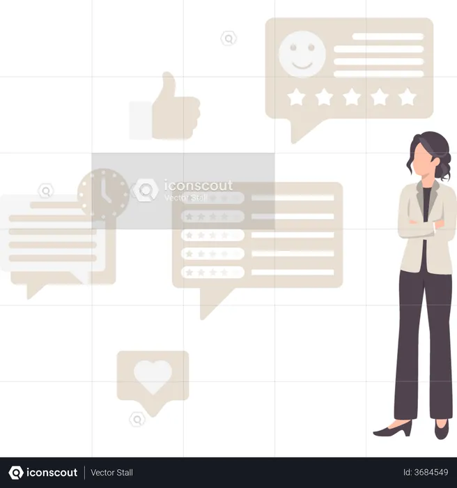 Customer giving positive feedback  Illustration
