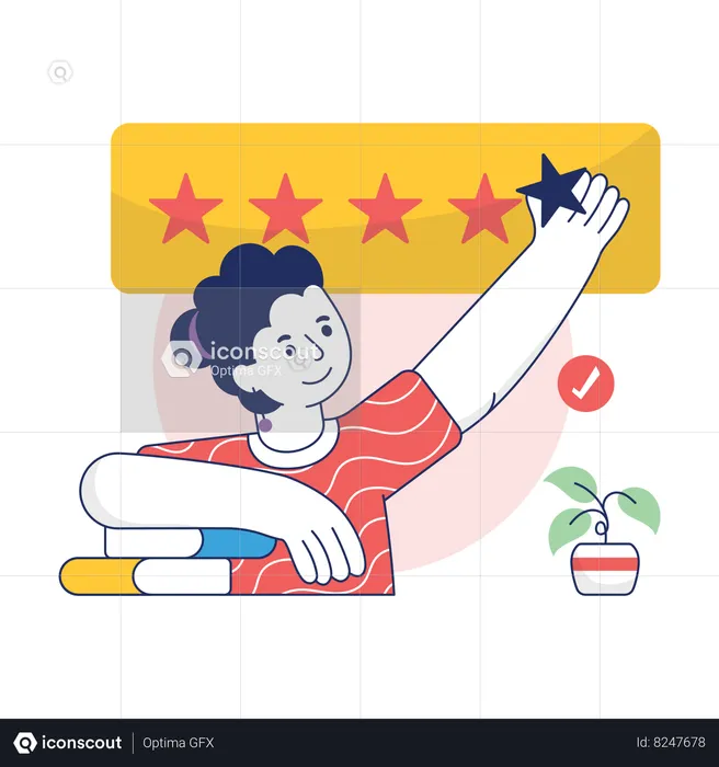 Customer Giving  Rating To Seller  Illustration