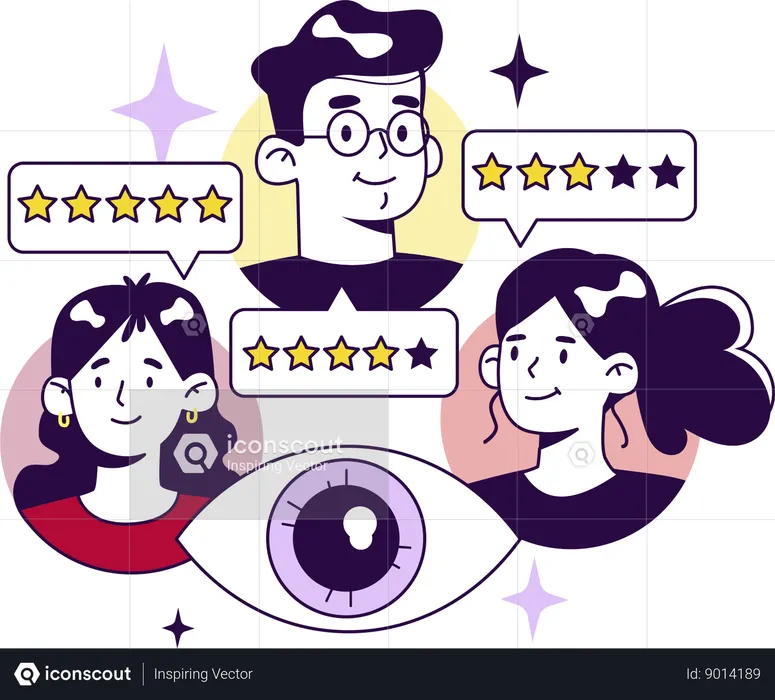Customer giving review  Illustration