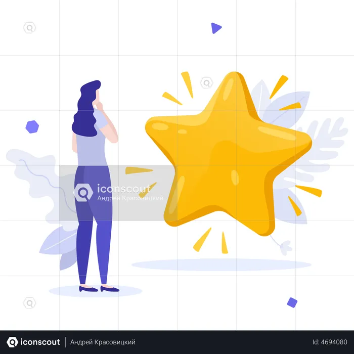 Customer Giving Star  Illustration