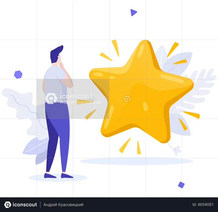 Customer Giving Star  Illustration